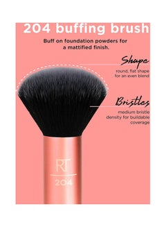 REAL TECHNIQUES Flawless Base Brush Set With Ultra Plush Custom Cut Synthetic Bristles And Extended Aluminum Ferrules With Miracle Powder Sponge For Setting Powder Multicolour  - Image 4