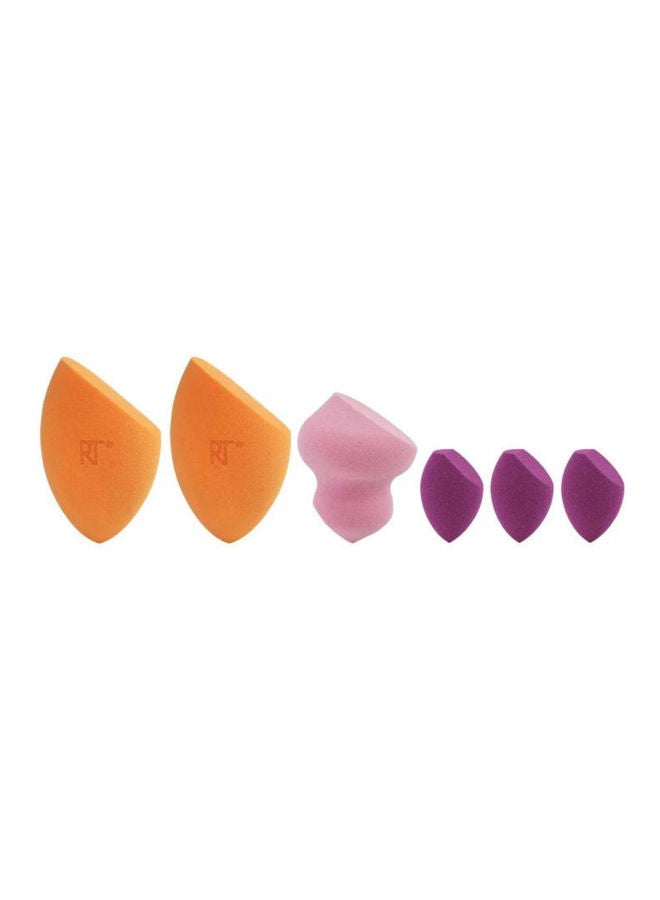 REAL TECHNIQUES - 6 piece set Eyeshadow Brush Set, Makeup with Gel Eyeliner,Flat Eye and Eyelash Brushes with Miracle Complexion Sponges Multicolour - Image 1