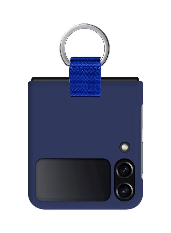 MARGOUN Samsung Galaxy Z Flip 4 Case with Ring Holder Metal Finger Grip Bracket Folding Cover Compatible with Galaxy Z Flip4 6.7 inch Dark Blue - Image 2