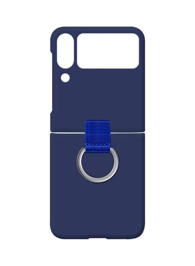 MARGOUN Samsung Galaxy Z Flip 4 Case with Ring Holder Metal Finger Grip Bracket Folding Cover Compatible with Galaxy Z Flip4 6.7 inch Dark Blue - Image 3