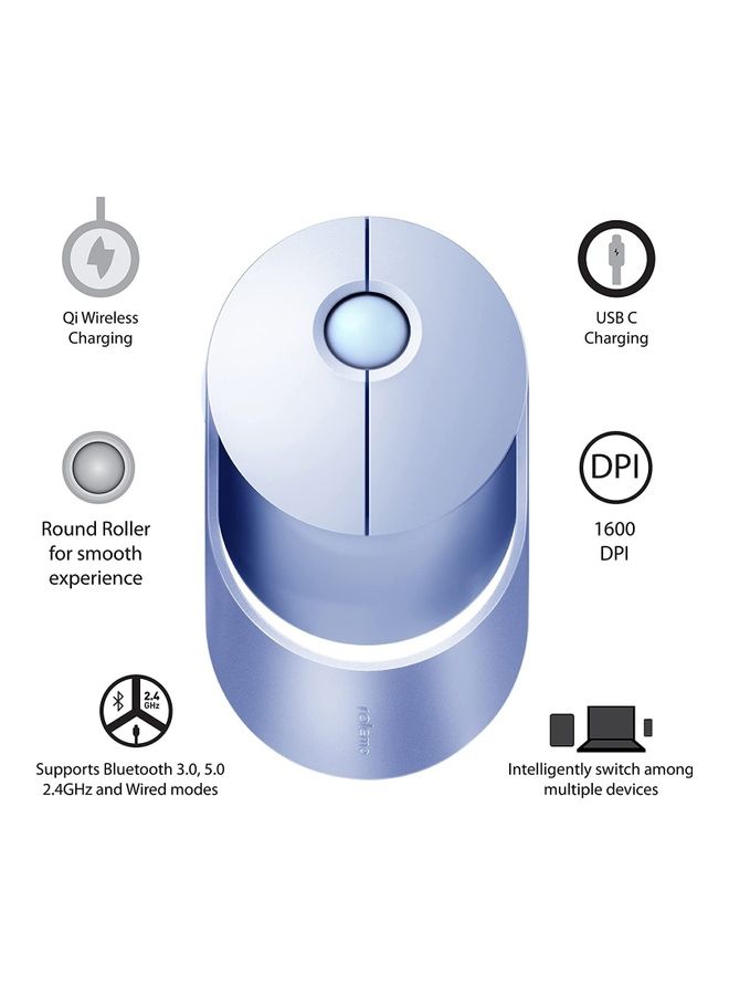 Rapoo Ralemo AIR 1 Wireless Mouse with Multi-Device Technology (Bluetooth) & 1600 Adjustable DPI Button for Optical Tracking, Compatible with Windows / Chromebook / PC / Laptop Purple  - Image 1