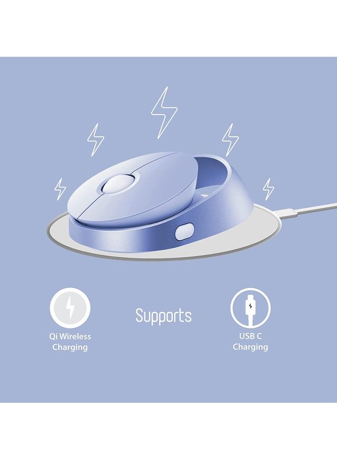 Rapoo Ralemo AIR 1 Wireless Mouse with Multi-Device Technology (Bluetooth) & 1600 Adjustable DPI Button for Optical Tracking, Compatible with Windows / Chromebook / PC / Laptop Purple  - Image 2