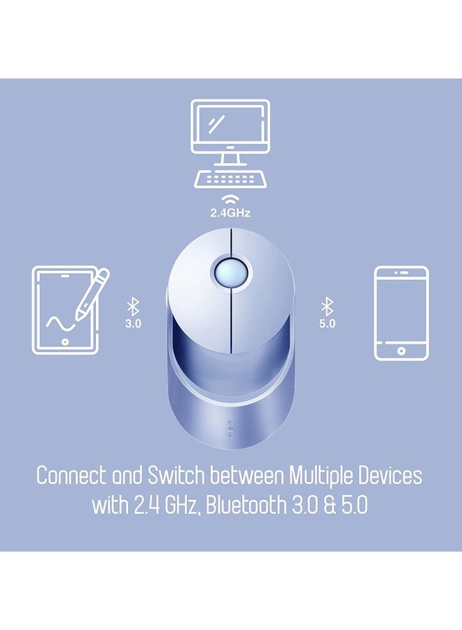 Rapoo Ralemo AIR 1 Wireless Mouse with Multi-Device Technology (Bluetooth) & 1600 Adjustable DPI Button for Optical Tracking, Compatible with Windows / Chromebook / PC / Laptop Purple  - Image 3