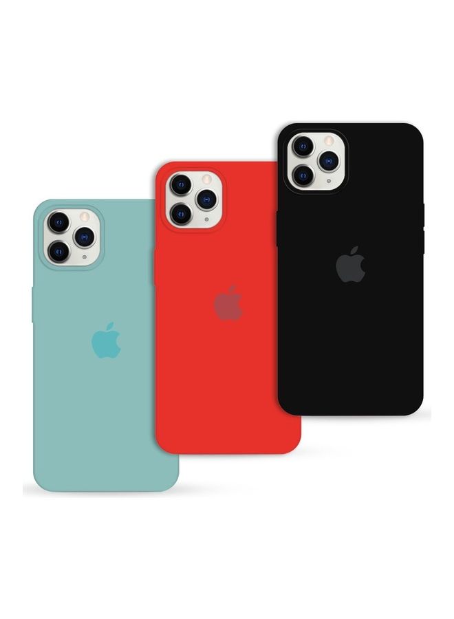 MARGOUN - 3Pack for iPhone 12 Pro and iPhone 12 Silicone Case Soft Slim Liquid Gel Silicone Shockproof Phone Cover Microfiber Lining Full Body Protection 6.1 inch Black/Red/Cactus Green - Image 1