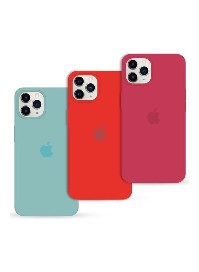 MARGOUN - 3Pack for iPhone 12 Pro and iPhone 12 Silicone Case Soft Slim Liquid Gel Silicone Shockproof Phone Cover Microfiber Lining Full Body Protection 6.1 inch Cherry/Red/Cactus Green - Image 1
