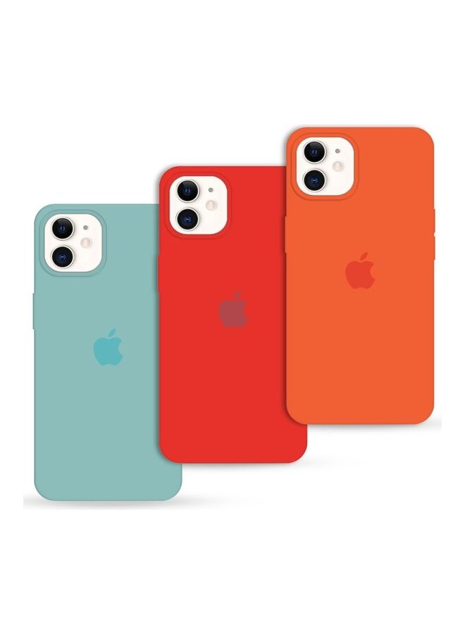 MARGOUN 3Pack for iPhone 12 Pro and iPhone 12 Silicone Case Soft Slim Liquid Gel Silicone Shockproof Phone Cover Microfiber Lining Full Body Protection 6.1 inch Orange/Red/Cactus Green - Image 5