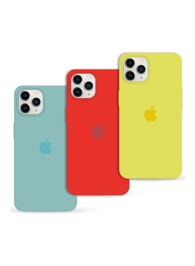 MARGOUN - 3Pack for iPhone 12 Pro and iPhone 12 Silicone Case Soft Slim Liquid Gel Silicone Shockproof Phone Cover Microfiber Lining Full Body Protection 6.1 inch Yellow/Red/Cactus Green - Image 1