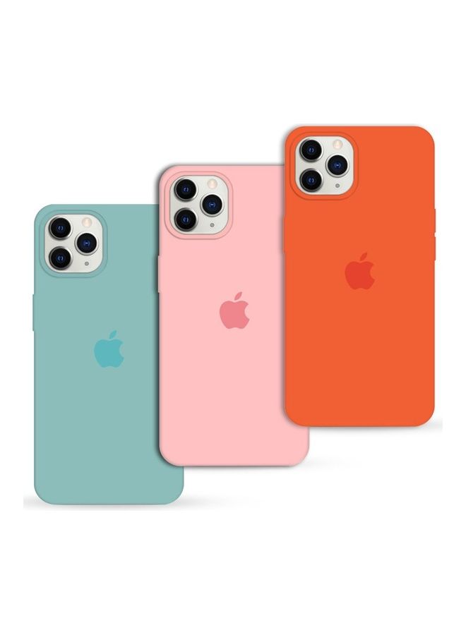 MARGOUN 3Pack for iPhone 12 Pro and iPhone 12 Silicone Case Soft Slim Liquid Gel Silicone Shockproof Phone Cover Microfiber Lining Full Body Protection 6.1 inch Orange/Light Pink/Cactus Green - Image 1