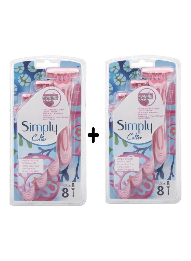 Two Packs Simply Razor Set 8-Piece Pink - v1661740420/N53345858A_1