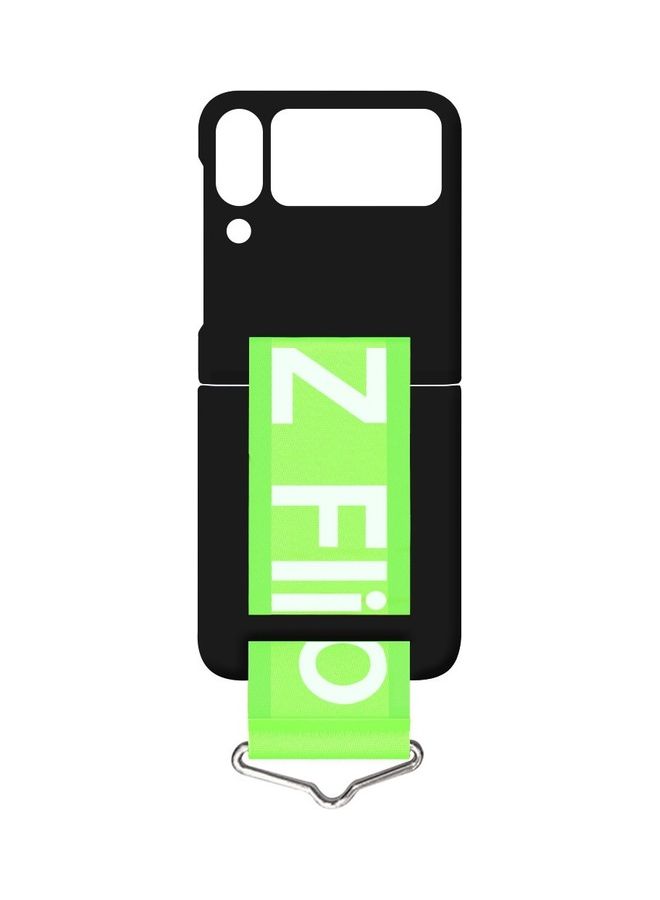 مارجون غطاء حماية قابل للطي من السيليكون ومزود بشريط للحمل على معصم اليد متوافق مع هاتف سامسونج جالاكسي Z فليب 4 مقاس 6.7 بوصات لون أسود - Image 3