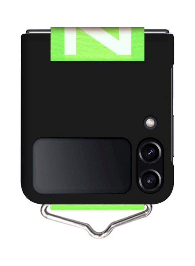 مارجون غطاء حماية قابل للطي من السيليكون ومزود بشريط للحمل على معصم اليد متوافق مع هاتف سامسونج جالاكسي Z فليب 4 مقاس 6.7 بوصات لون أسود - Image 4