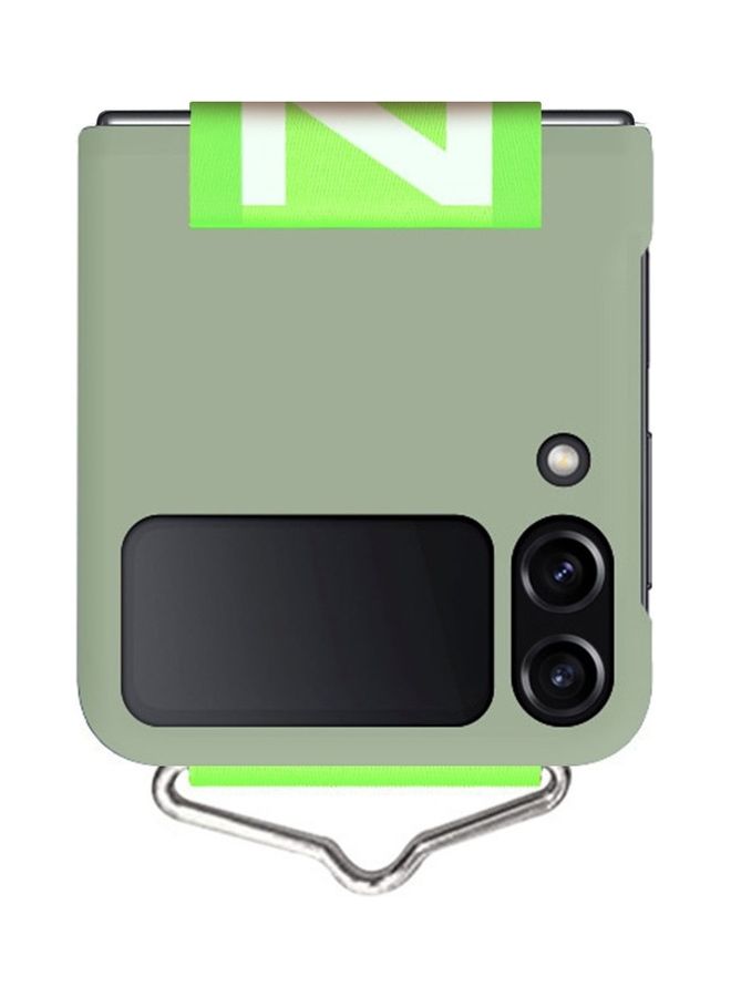 مارجون غطاء حماية قابل للطي من السيليكون ومزود بشريط للحمل على معصم اليد متوافق مع هاتف سامسونج جالاكسي Z فليب 4 مقاس 6.7 بوصات أخضر - Image 3