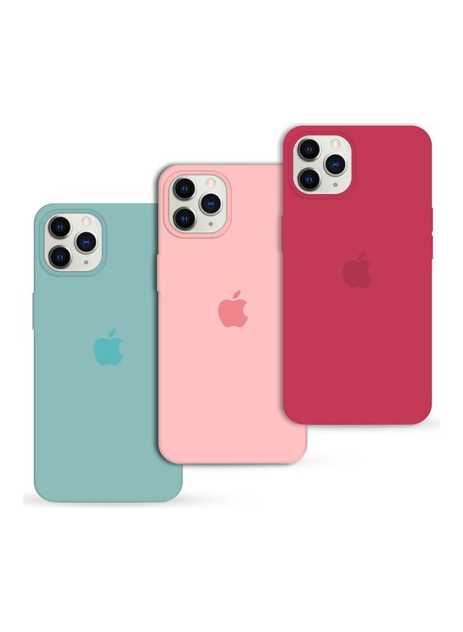 MARGOUN - 3Pack for iPhone 12 Pro and iPhone 12 Silicone Case Soft Slim Liquid Gel Silicone Shockproof Phone Cover Microfiber Lining Full Body Protection 6.1 inch Cherry/Light Pink/Cactus Green - Image 1