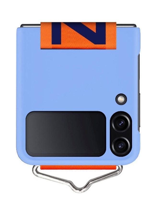 MARGOUN Samsung Galaxy Z Flip 4 Silicone Case with Strap Holder Hand Wristband Folding Cover Compatible with Galaxy Z Flip4 6.7 inch Blue - Image 3