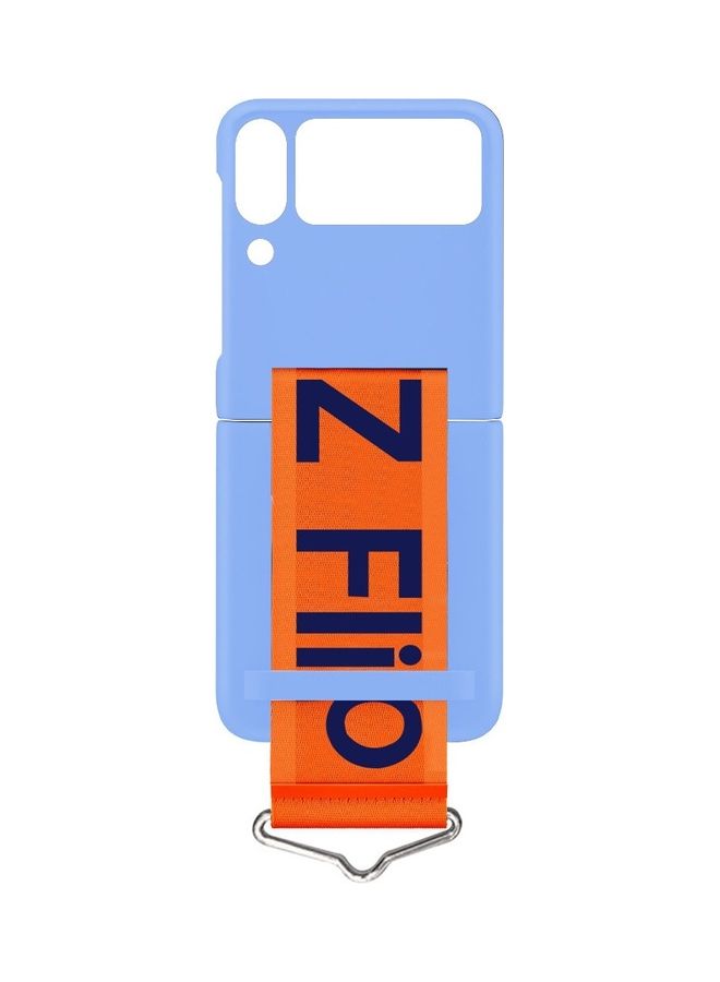 MARGOUN Samsung Galaxy Z Flip 4 Silicone Case with Strap Holder Hand Wristband Folding Cover Compatible with Galaxy Z Flip4 6.7 inch Blue - Image 4