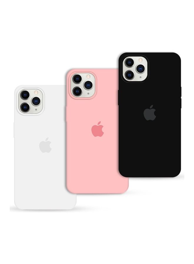MARGOUN - 3Pack for iPhone 12 Pro and iPhone 12 Silicone Case Soft Slim Liquid Gel Silicone Shockproof Phone Cover Microfiber Lining Full Body Protection 6.1 inch Black/Light Pink/White - Image 1