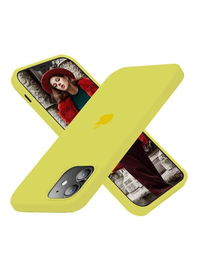 MARGOUN - 3Pack for iPhone 12 Pro and iPhone 12 Silicone Case Soft Slim Liquid Gel Silicone Shockproof Phone Cover Microfiber Lining Full Body Protection 6.1 inch Yellow/Slate Blue/Olive Green - Image 1