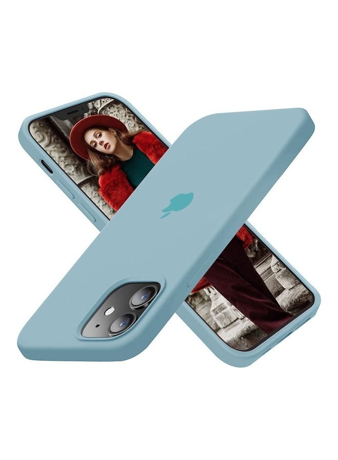 MARGOUN - 3Pack for iPhone 12 Pro and iPhone 12 Silicone Case Soft Slim Liquid Gel Silicone Shockproof Phone Cover Microfiber Lining Full Body Protection 6.1 inch Yellow/Slate Blue/Olive Green - Image 1
