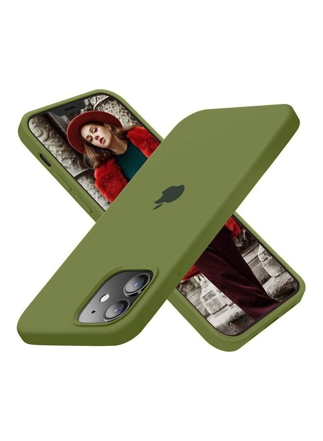 MARGOUN - 3Pack for iPhone 12 Pro and iPhone 12 Silicone Case Soft Slim Liquid Gel Silicone Shockproof Phone Cover Microfiber Lining Full Body Protection 6.1 inch Yellow/Slate Blue/Olive Green - Image 1