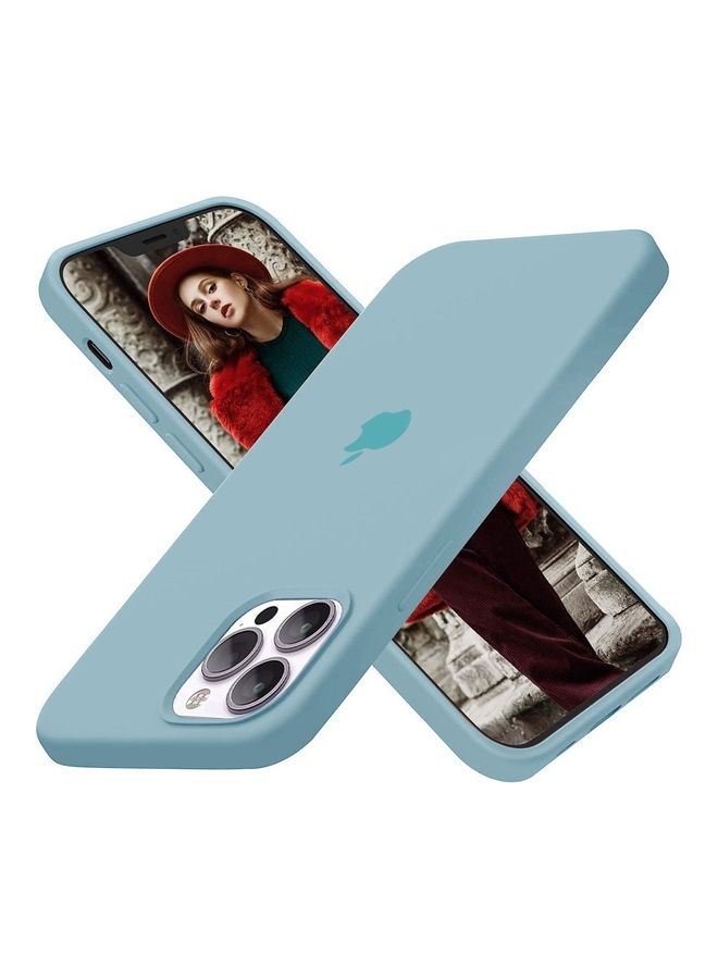 MARGOUN - 3Pack for iPhone 12 Pro and iPhone 12 Silicone Case Soft Slim Liquid Gel Silicone Shockproof Phone Cover Microfiber Lining Full Body Protection 6.1 inch Yellow/Slate Blue/White - Image 1