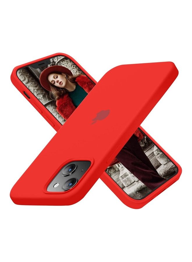 MARGOUN 3 Pack Silicone Case Soft Slim Liquid Gel Silicone Shockproof Phone Cover Microfiber Lining Full Body Protection For Apple iPhone 13 6.1 Inch Dark Grey/Red/Stone - Image 3