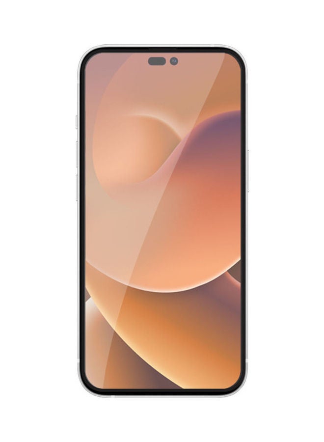 هايفن لاصقة حماية ديفندر للشاشة بحماية كاملة مقاس 6.1 من الزجاج المقوى بدرجة صلابة 9H ومقاومة للكسر والبكتيريا وبطبقة ضد البصمات بتركيب ذاتي مع أداة استخدام مرفقة لهاتف آيفون 14 برو شفاف - Image 2