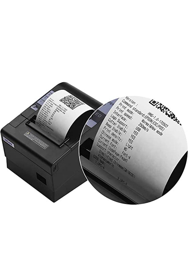HOIN - USB Thermal Receipt POS Printer With Auto Cutter 19.5 x 14.1 x 14.7cm Black - Image 1