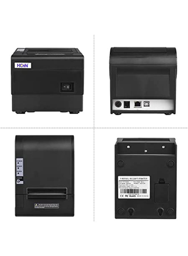 HOIN - USB Thermal Receipt POS Printer With Auto Cutter 19.5 x 14.1 x 14.7cm Black - Image 1
