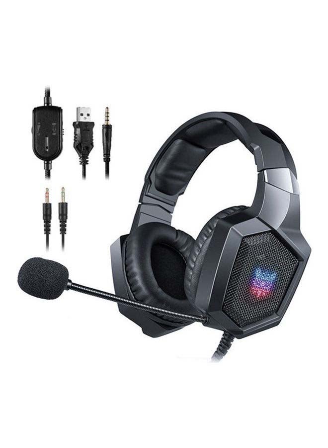 Gaming Headset - Updated K8 Headset Gaming for PS4 Xbox One, Stereo Over-ear Headphones & Noise-canceling Microphone with Mic for PC Computer, Black