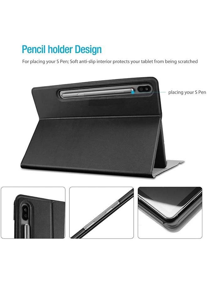 إنتاج غطاء ذكي لجهاز تاب جالاكسي +S7 بلس خفيف الوزن مع لوحة مفاتيح لاسلكية قابلة للفصل مغناطيسياً أسود - Image 2