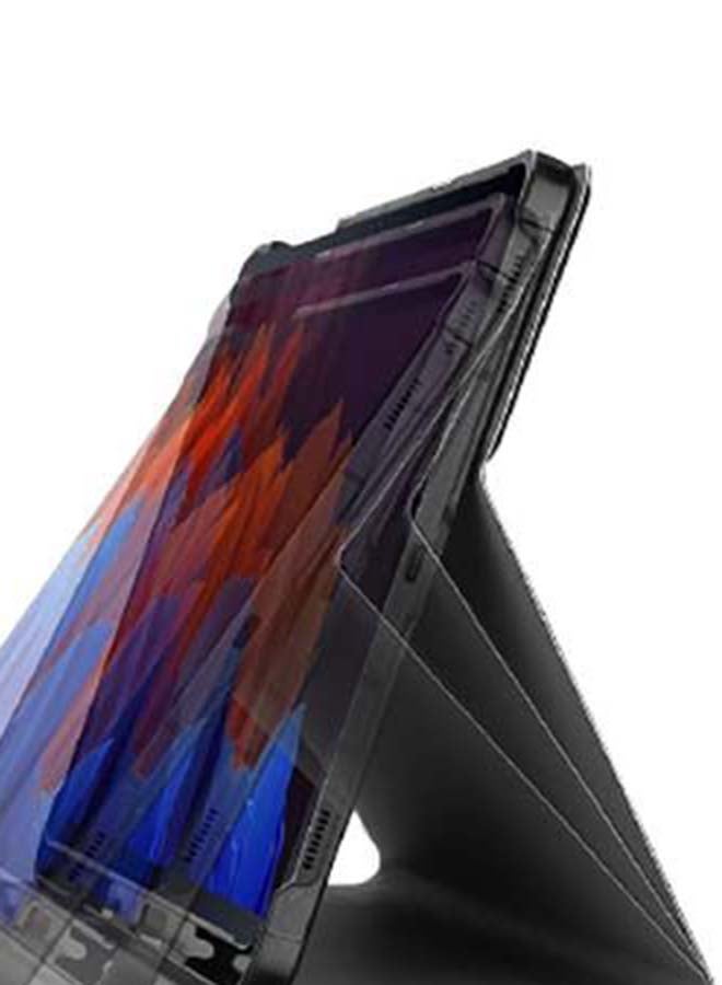 إنتاج غطاء ذكي لجهاز تاب جالاكسي +S7 بلس خفيف الوزن مع لوحة مفاتيح لاسلكية قابلة للفصل مغناطيسياً أسود - Image 5