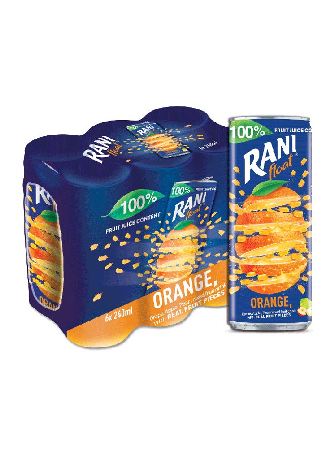 Rani - Float Orange, No Added Sugar, 100% Fruit Juice Orange 240ml Pack of 6 - Image 1