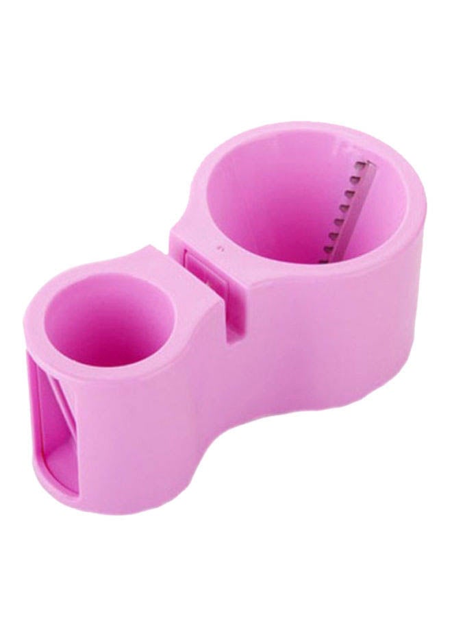 Generic Spiral Double-Head Grater Cutter With Knife Sharpener Pink 16x8cm  - Image 1