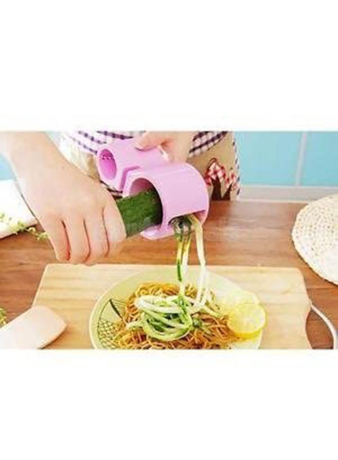 Generic Spiral Double-Head Grater Cutter With Knife Sharpener Pink 16x8cm  - Image 3