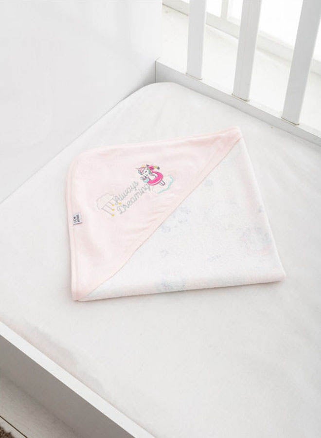 LC WAIKIKI Printed Cotton Bath Towel White/Pink 75 x 75cm  - Image 1