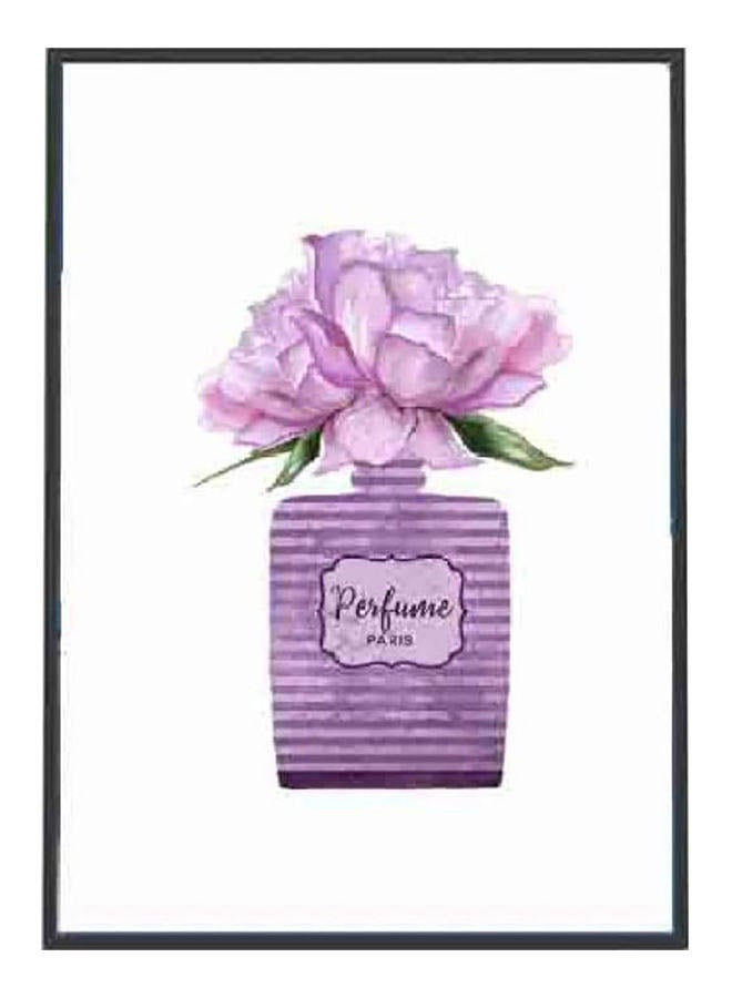 ديكورك لوحة فنية من قماش الكانفاس بطبعة عطر باريس الأرجواني/ الأخضر 57 x 71 x 4.5سم  - Image 1