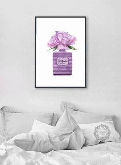 DECOREK Paris Perfume Printed Canvas Painting Purple/Green 57 x 71 x 4.5cm  - Image 2