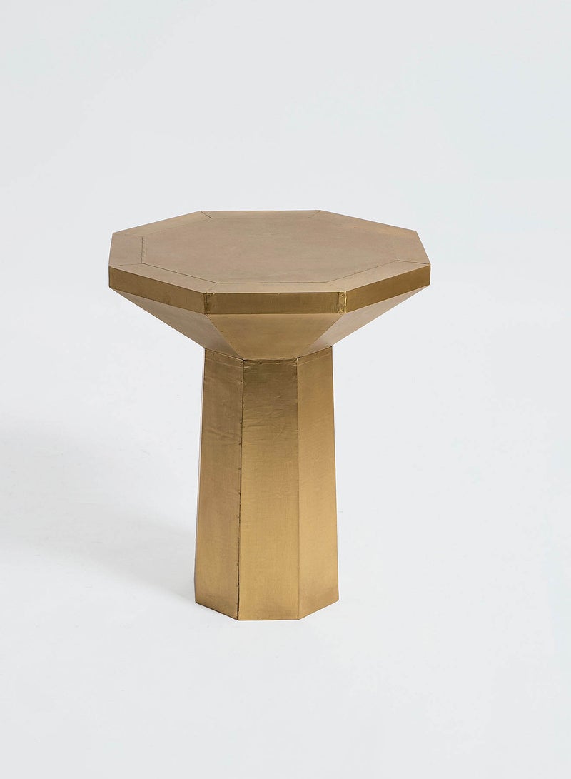 ebb & flow - Side Table Luxurious - In Gold Lacquered Wood - Used Next To Sofa As Coffee Corner Gold 50x50x60cm - Image 1