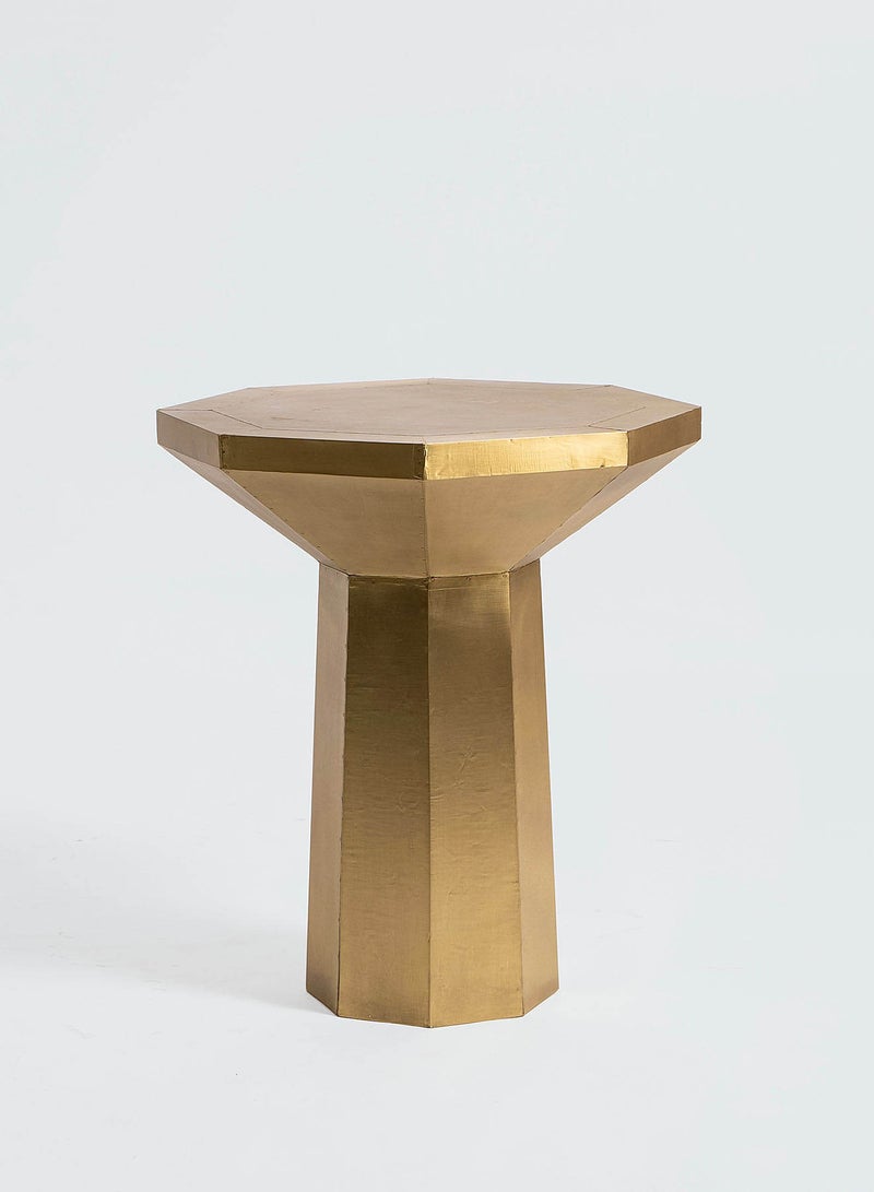 ebb & flow - Side Table Luxurious - In Gold Lacquered Wood - Used Next To Sofa As Coffee Corner Gold 50x50x60cm - Image 1