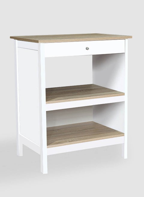 Coffee Table with Storage Shelf - Cabinet For Storage - Used As Coffee Corner And Side Table - White 720*520*900mm