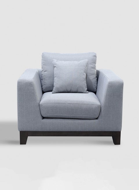 Armchair Upholstered Fabric in Wood Base Couch - Relaxing Sofa with Backrest design - Grey 1050*970*840mmmm