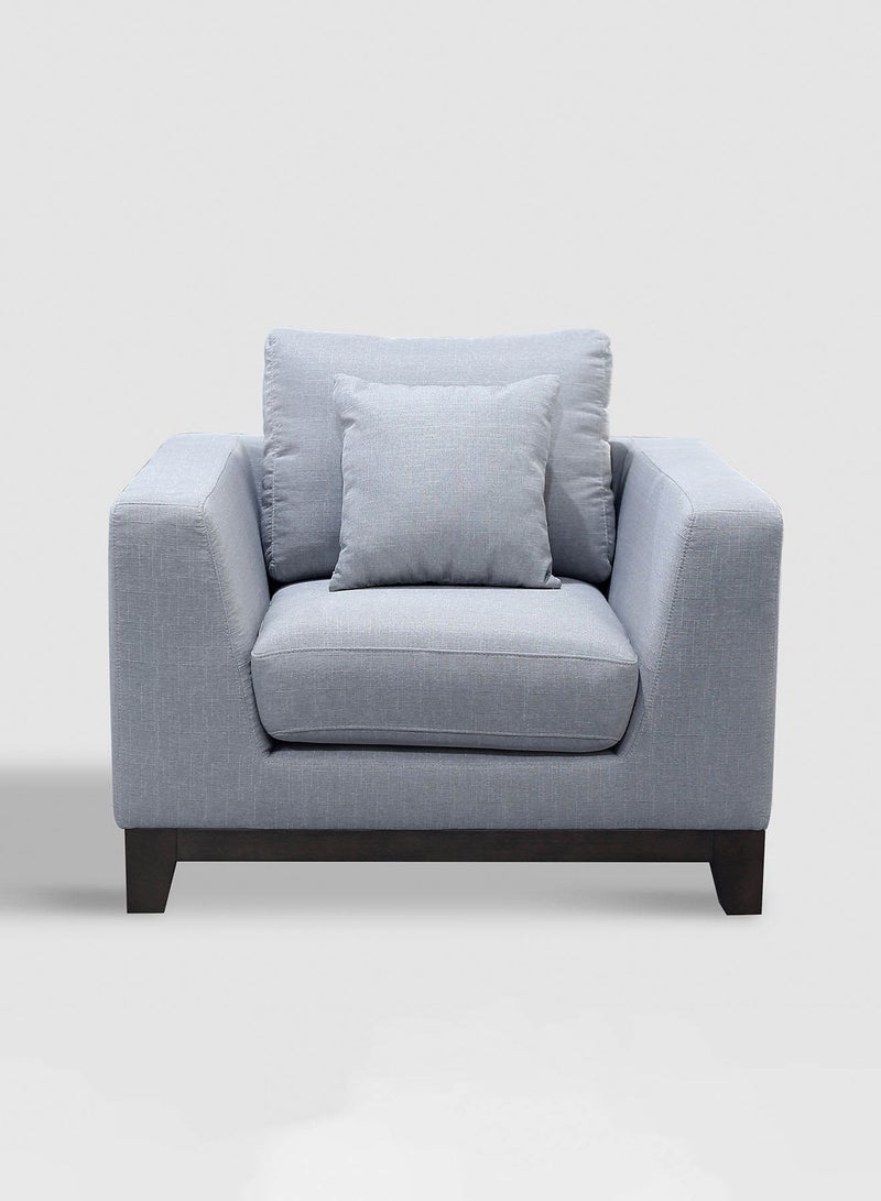 Switch Armchair Upholstered Fabric in Wood Base Couch - Relaxing Sofa with Backrest design - Grey 1050*970*840mmmm  - Image 1