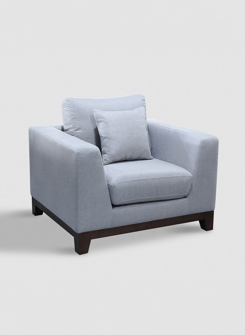 Switch Armchair Upholstered Fabric in Wood Base Couch - Relaxing Sofa with Backrest design - Grey 1050*970*840mmmm  - Image 2