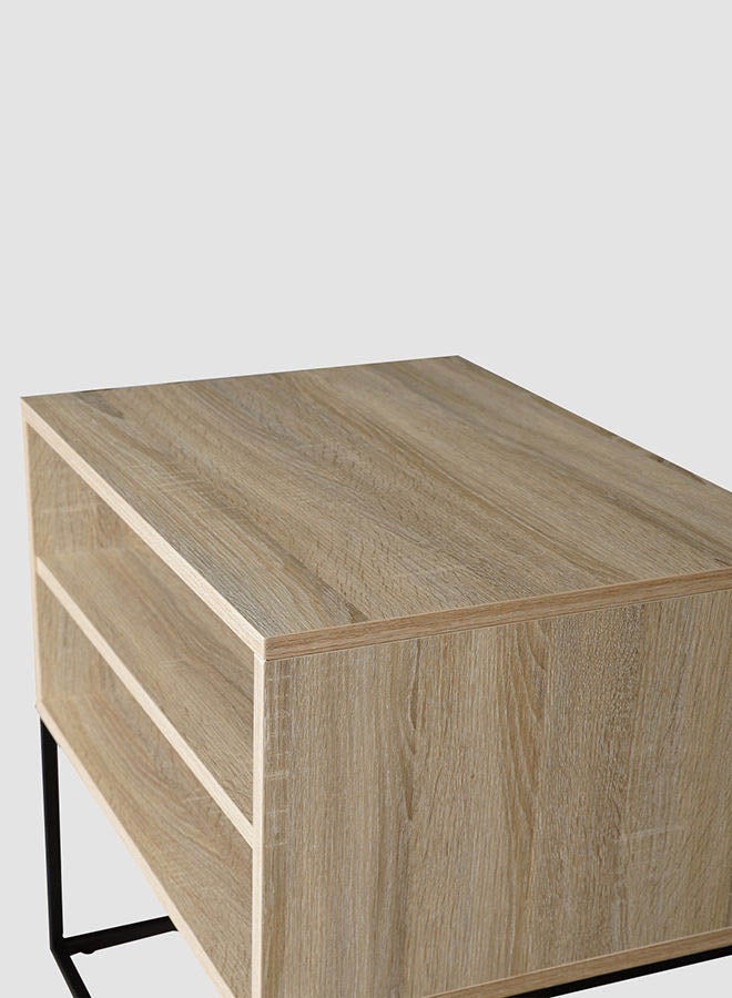 Switch Nightstand Table  - Bedside Table Wood Nightstand Comdina - Bedroom Furniture - beige 600*450*600mm  - Image 3