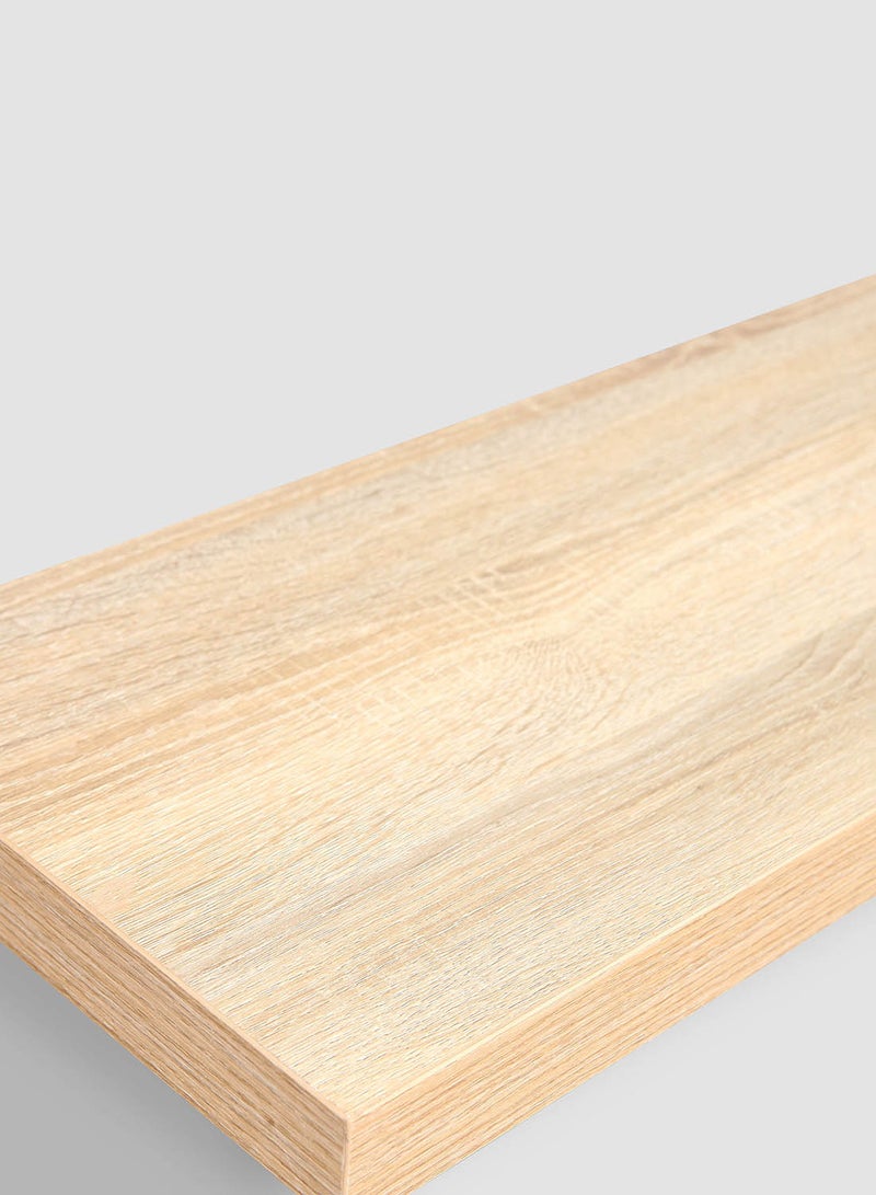 Switch Simply Decorative Floating Wooden Wall Shelf  For Bedroom Decor Stylish Space Saver Simple Installation Beige 1100*260*39mm  - Image 4