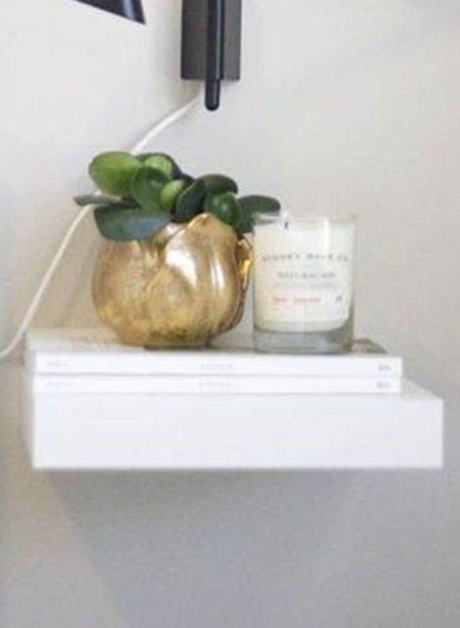 Switch Glossy Decorative Wooden Wall Shelf White for the Perfect Stylish Home White 300 x 260 x 39 millimeter White 300*260*39mm  - Image 3