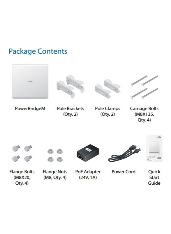 UBIQUITI Power Bridge M3, 3GHz Powerbridge M Series Provide 150+Mbps Carrier Classairmax Bridge White  - Image 4