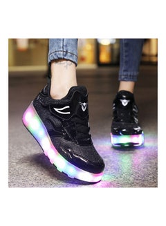 Kidle The New Trend Of Children's LED Light Up Rechargeable Luminous Double Wheel Heelys Skates, Breathable Youth Student Sports Shoes  - Image 4