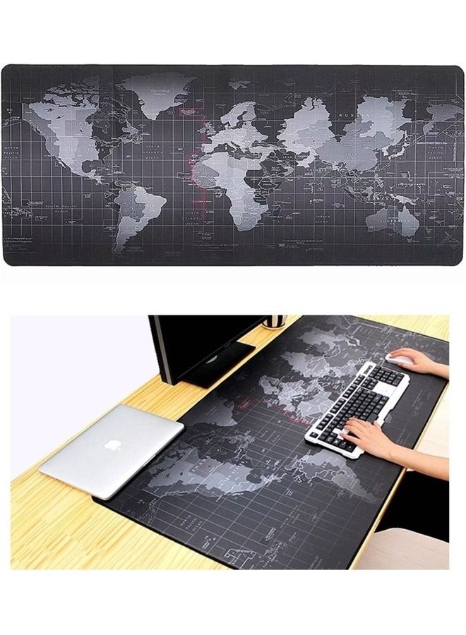 MARGOUN - World Map Mouse Pad Large Gaming Mouse Pad Non-Slip Rubber Waterproof Desktop Mat Suitable for Keyboard Computer Laptop Gamers 90x40cm Grey/Black - Image 1