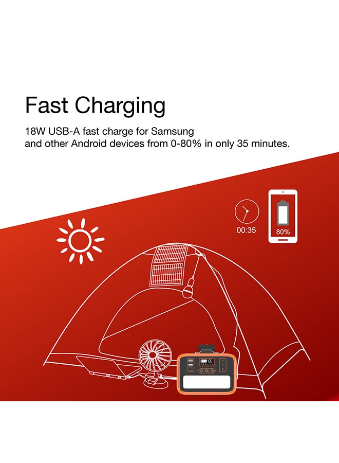 Energizer - 72000 mAh Max Portable Power Station 230.4Wh, 1x 150W AC Out, 1x 60W USB-C Power Delivery Out, 2x 18W USB-A Fast Charging Out, 2x DC Outputs, Solar Charging Compatible, Black - Image 1